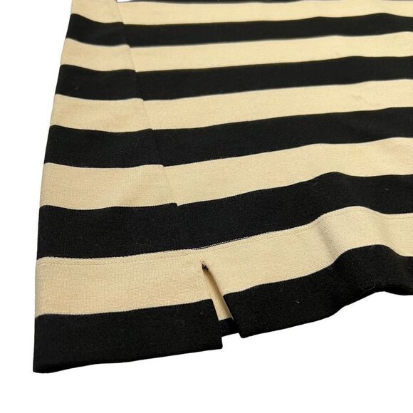 Theory Cream and Black Striped Dress Size Small The Onita Dress Women's 3/4 Slee - Picture 8 of 13